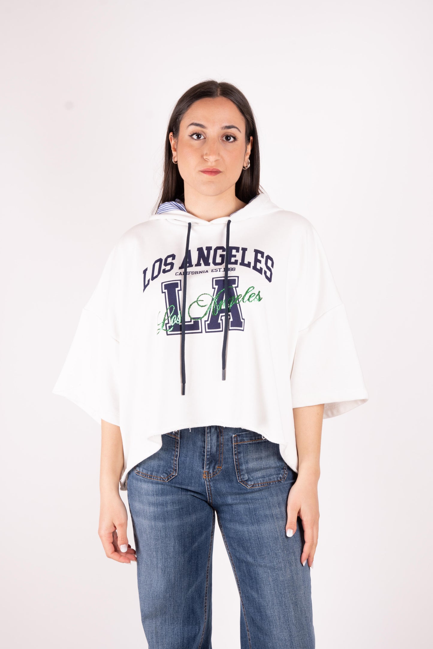 SusyMix Felpa con cappuccio College SH000915 01 Susy Mix