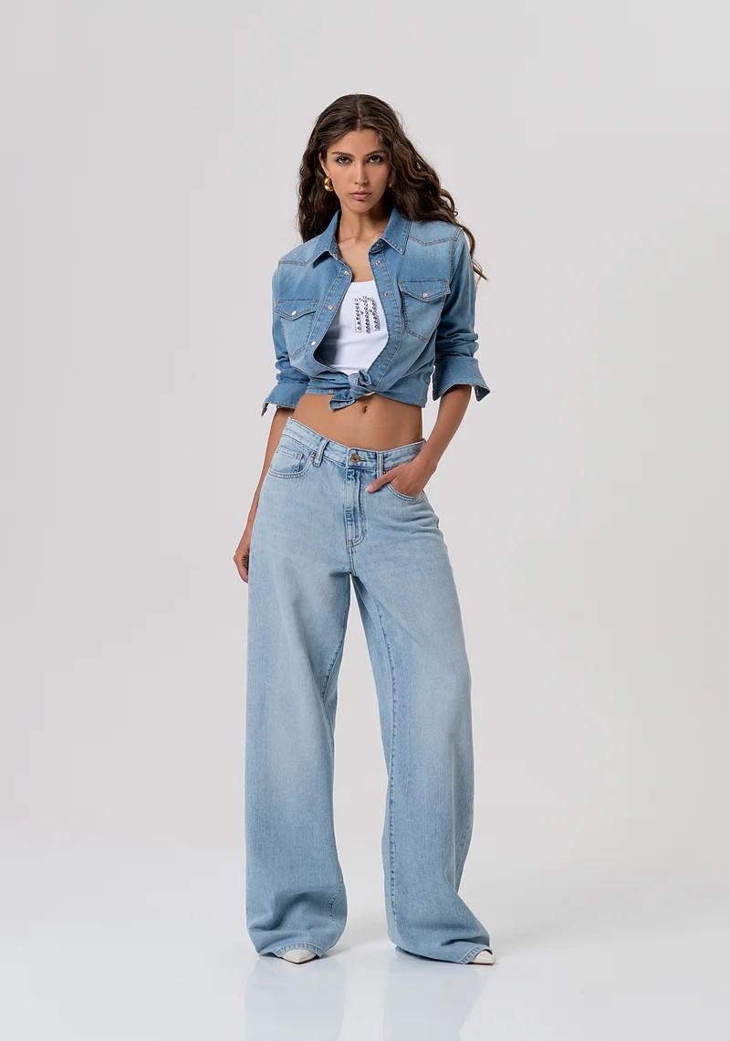 FRACOMINA CAMICIA BASIC IN DENIM LAVAGGIO BLEACHED FP26ST6030D47202 258 Fracomina Jeans