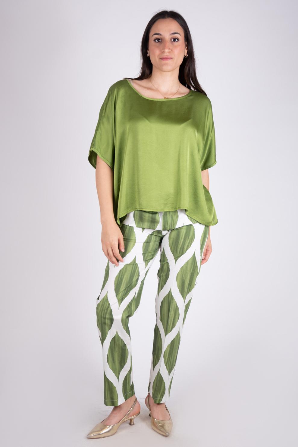 Le Streghe Blusa over in satin P24AN120N 03 Le streghe