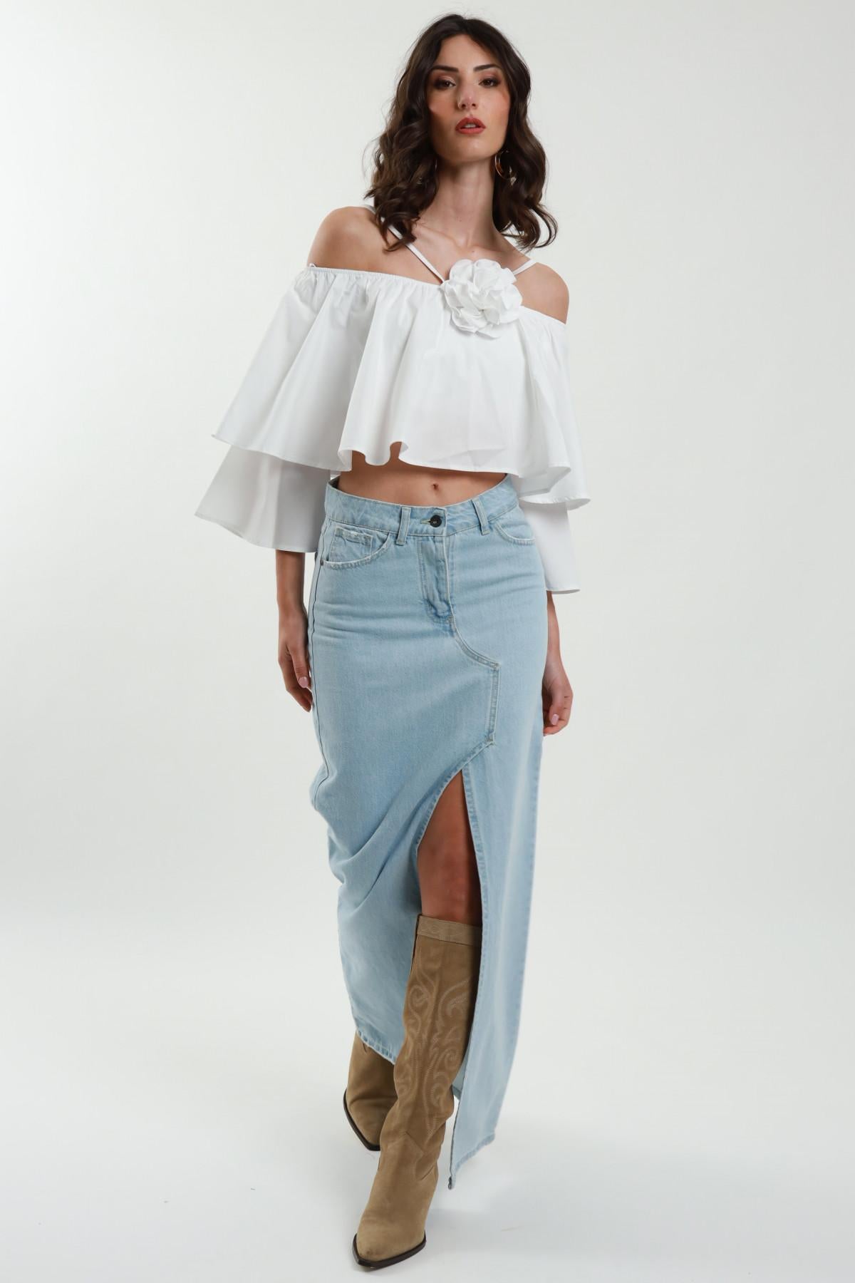 Susymix Top a fascia con volant 32381 01 Susy Mix