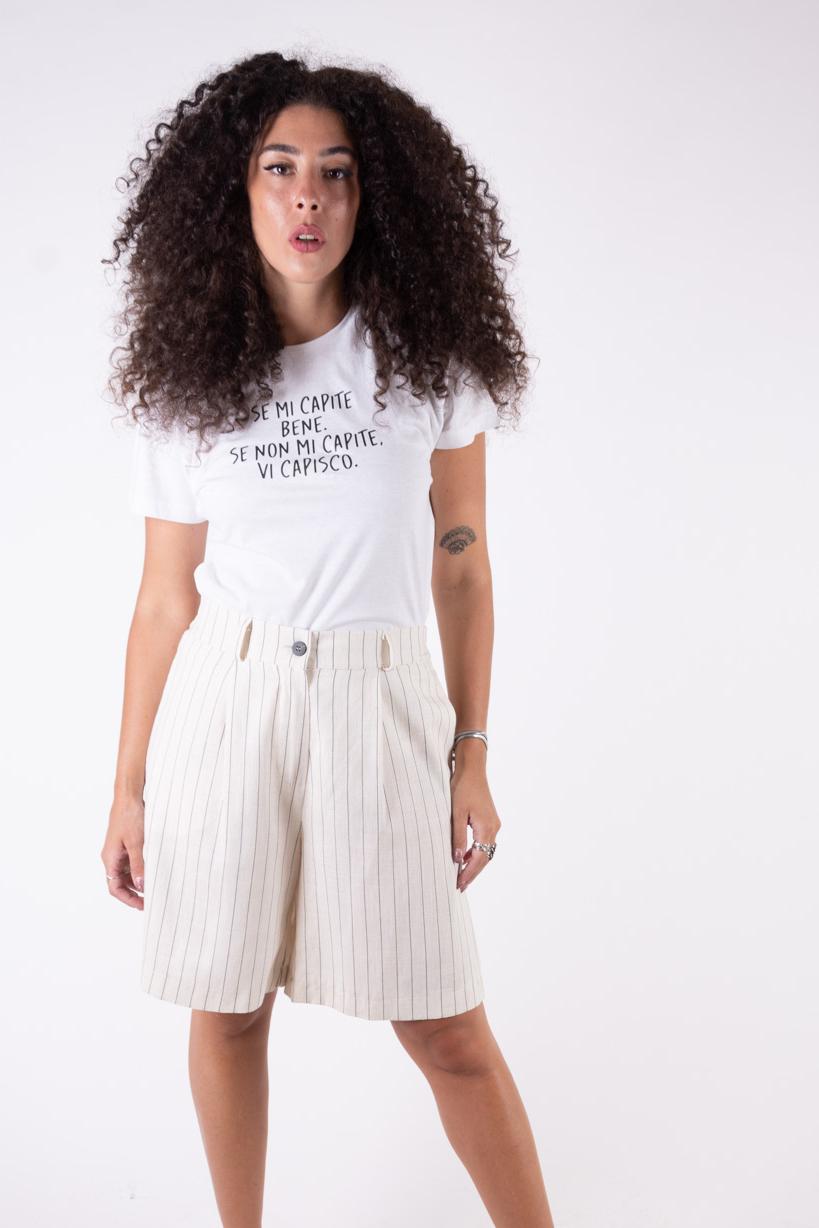 Susy Mix Bermuda in lino gessato SM1169H 02 Susy Mix