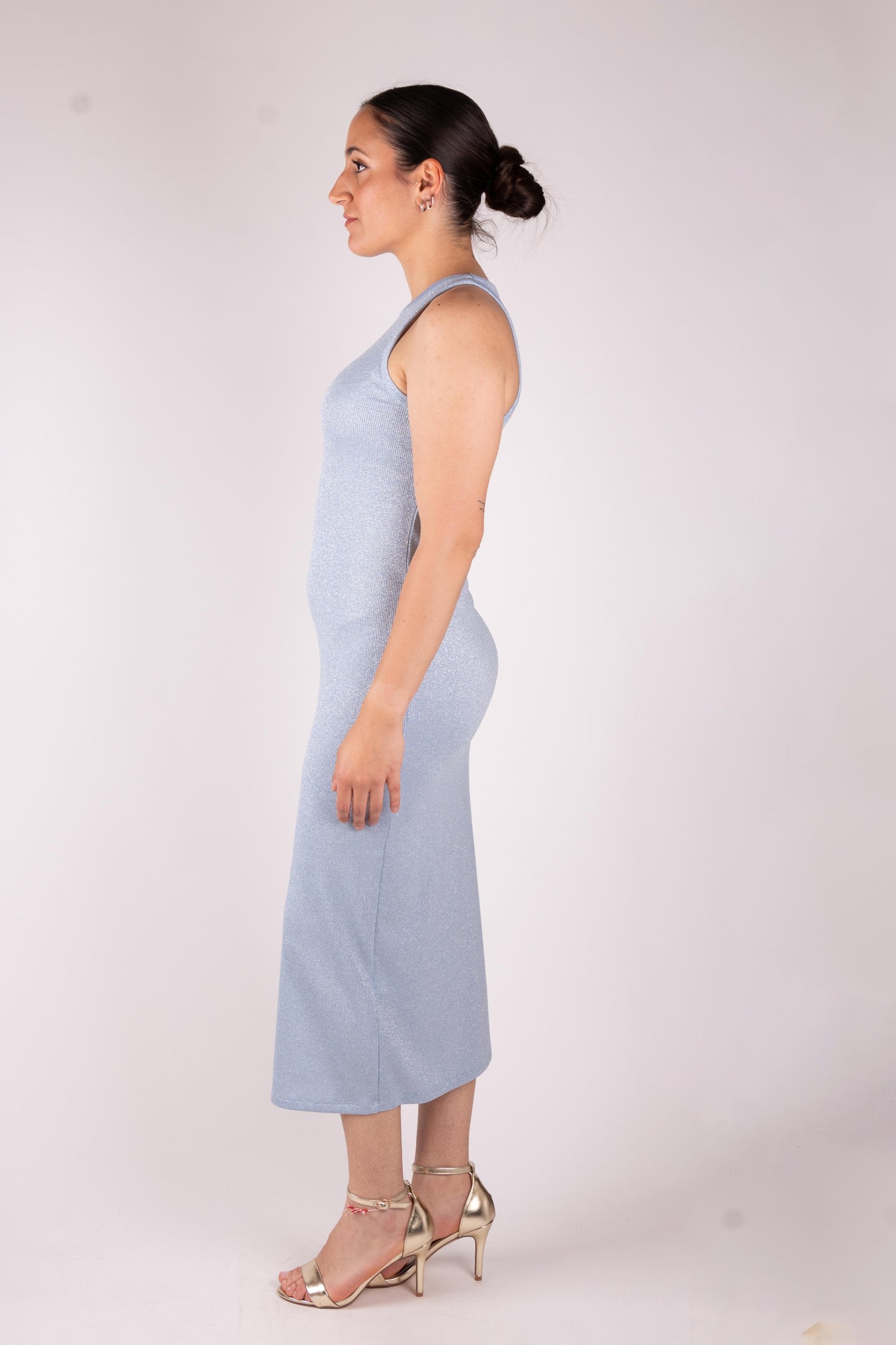 Vicolo Abito lungo costina lurex UD0073 02 Vicolo