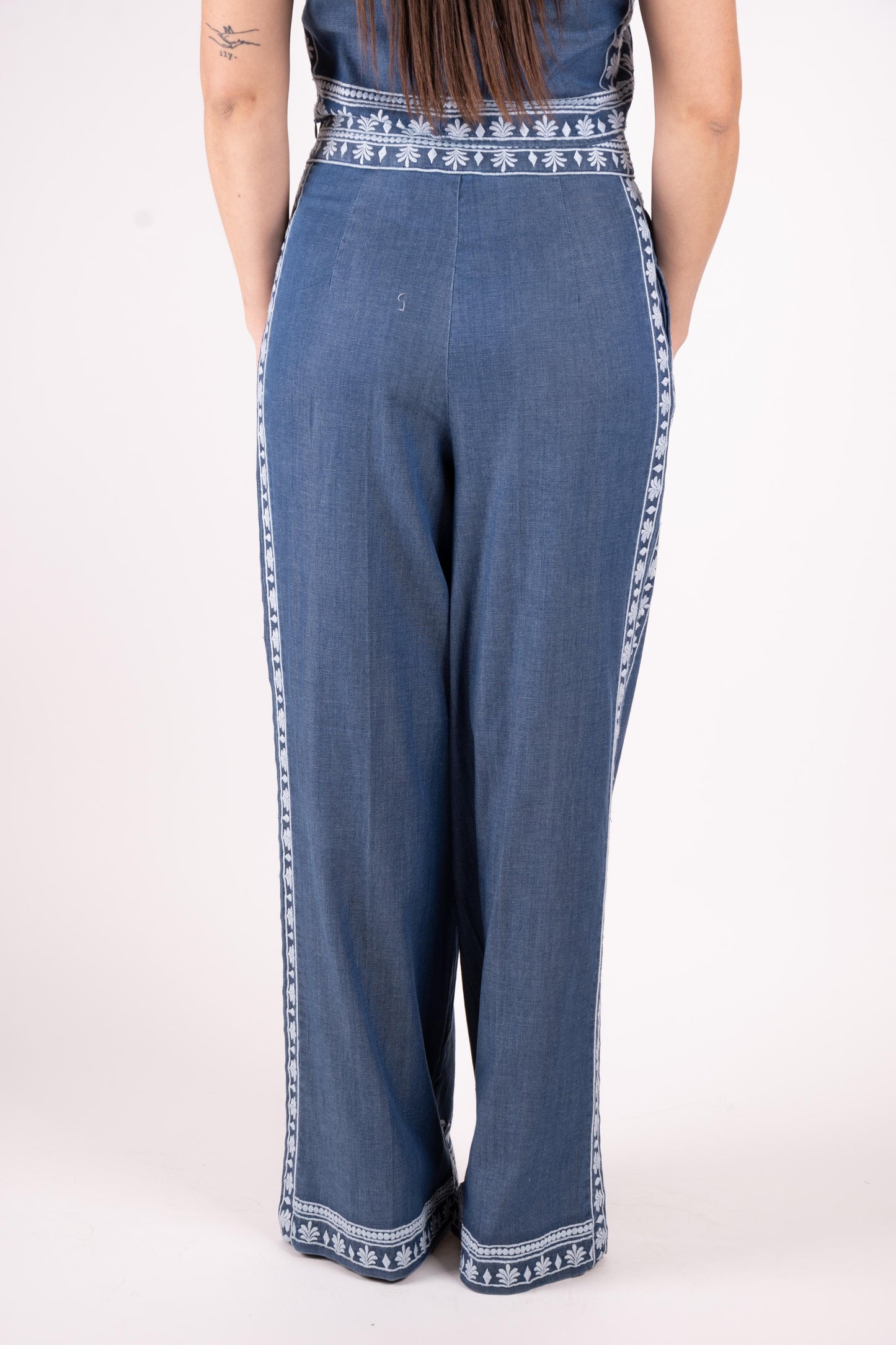 Fracomina pantalone a palazzo con ricami FS25SV3015W792E5 175 Fracomina Main