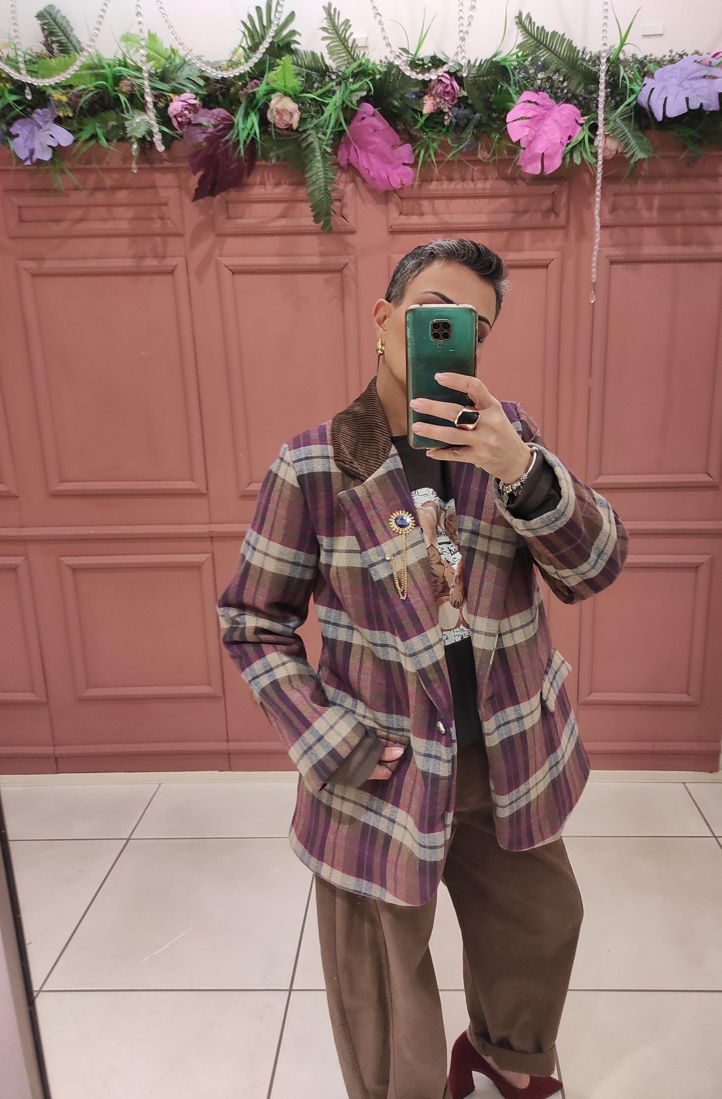 CHILI GIACCA MONOPETTO A QUADRI CON SPILLE 7869-H95 02 Chili