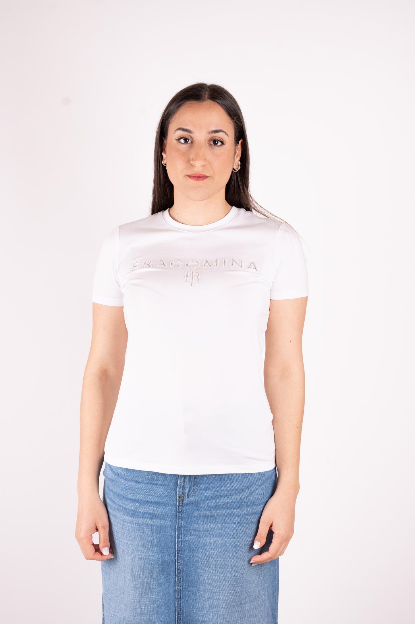 Fracomina T-shirt logo pailletes FP25ST3011J449N5 278 Fracomina Jeans