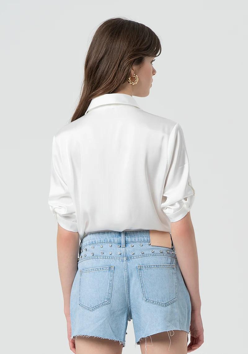 Fracomina Camicia cropped in raso FR25ST6017W73301 108 Fracomina Preview