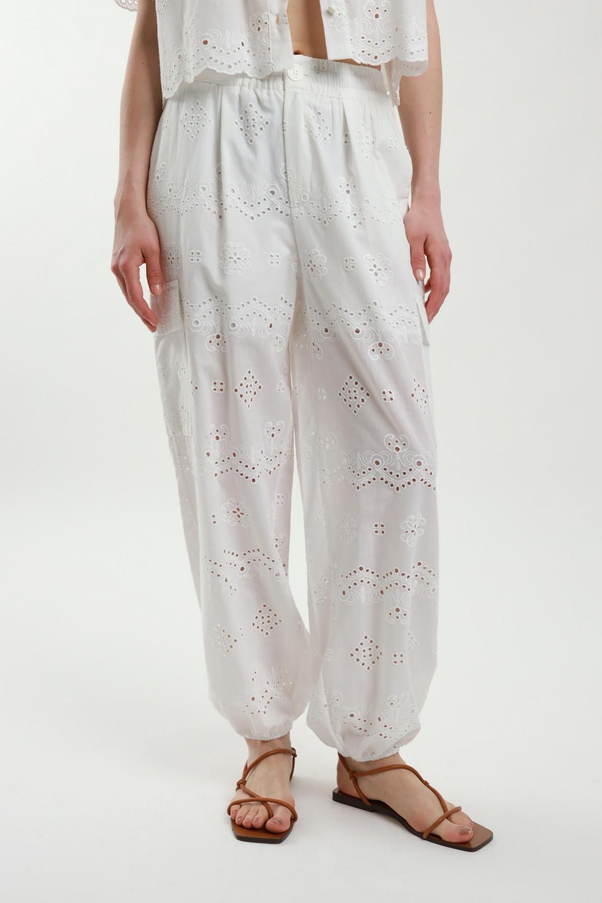 Susymix Pantalone cargo in pizzo Sangallo SM00471 01 Susy Mix