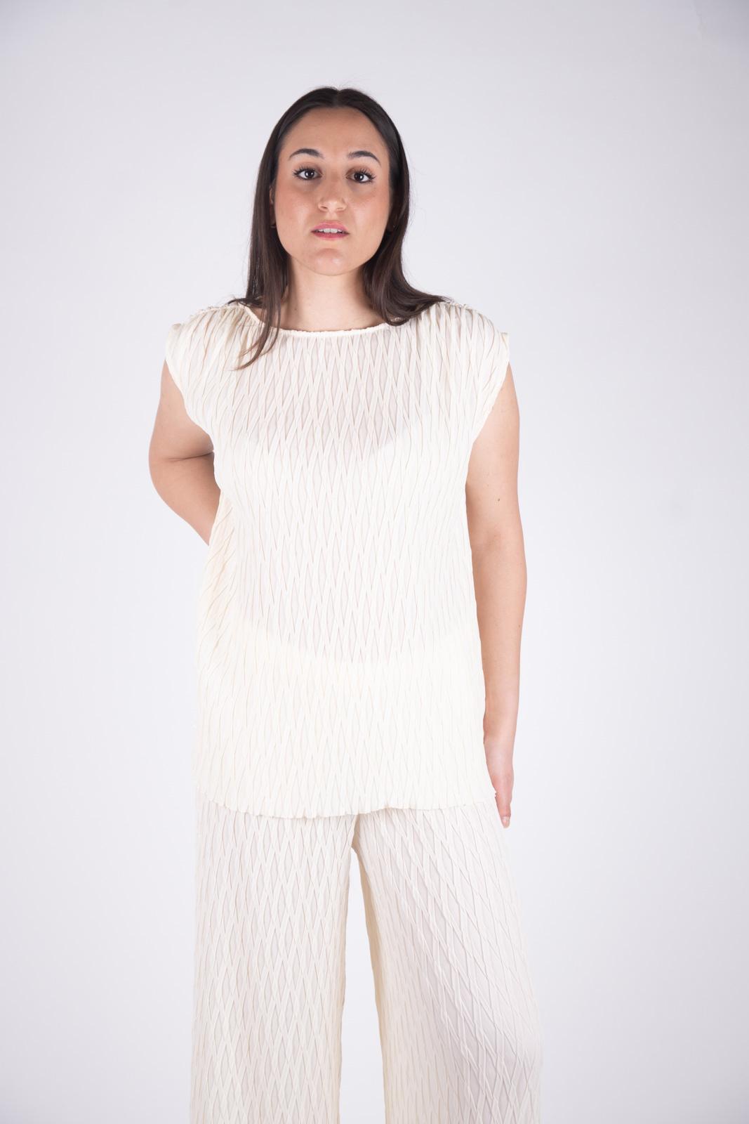 Ji Jil Blusa plissè irregolare JPE24BL2470GG0047 0706 Ji Jil