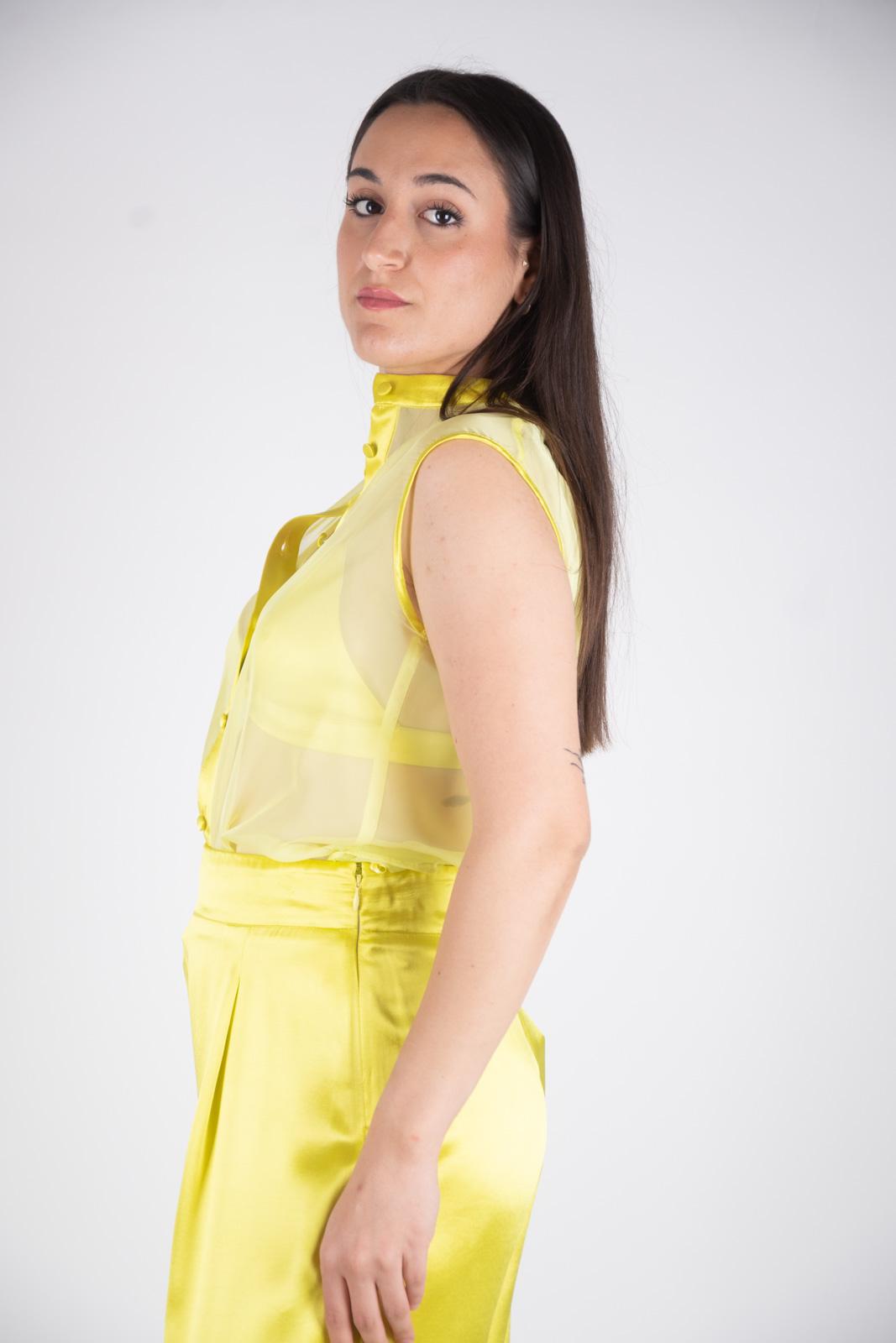 Ji JIl Blusa smanicata chiffon JPE24BL0200CH0005 0413 Ji Jil
