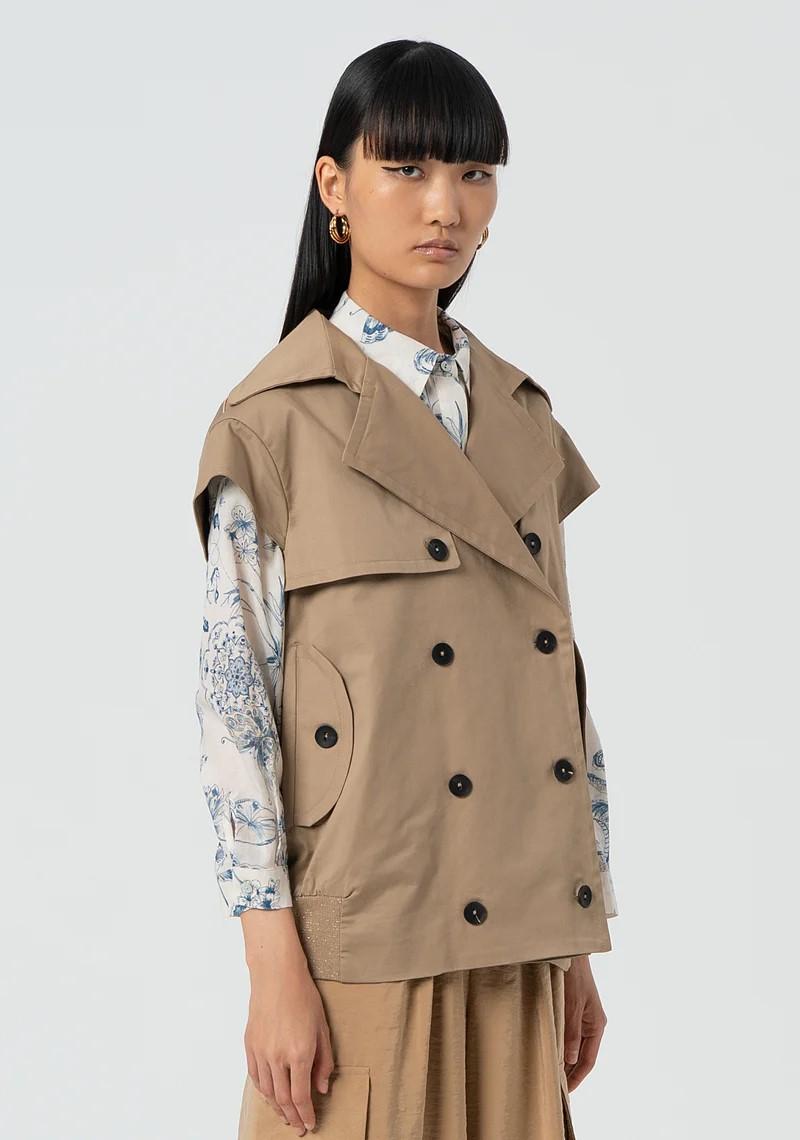 Fracomina Trench corto smanicato FJ25SC7001W40101 050 Fracomina Easy chic