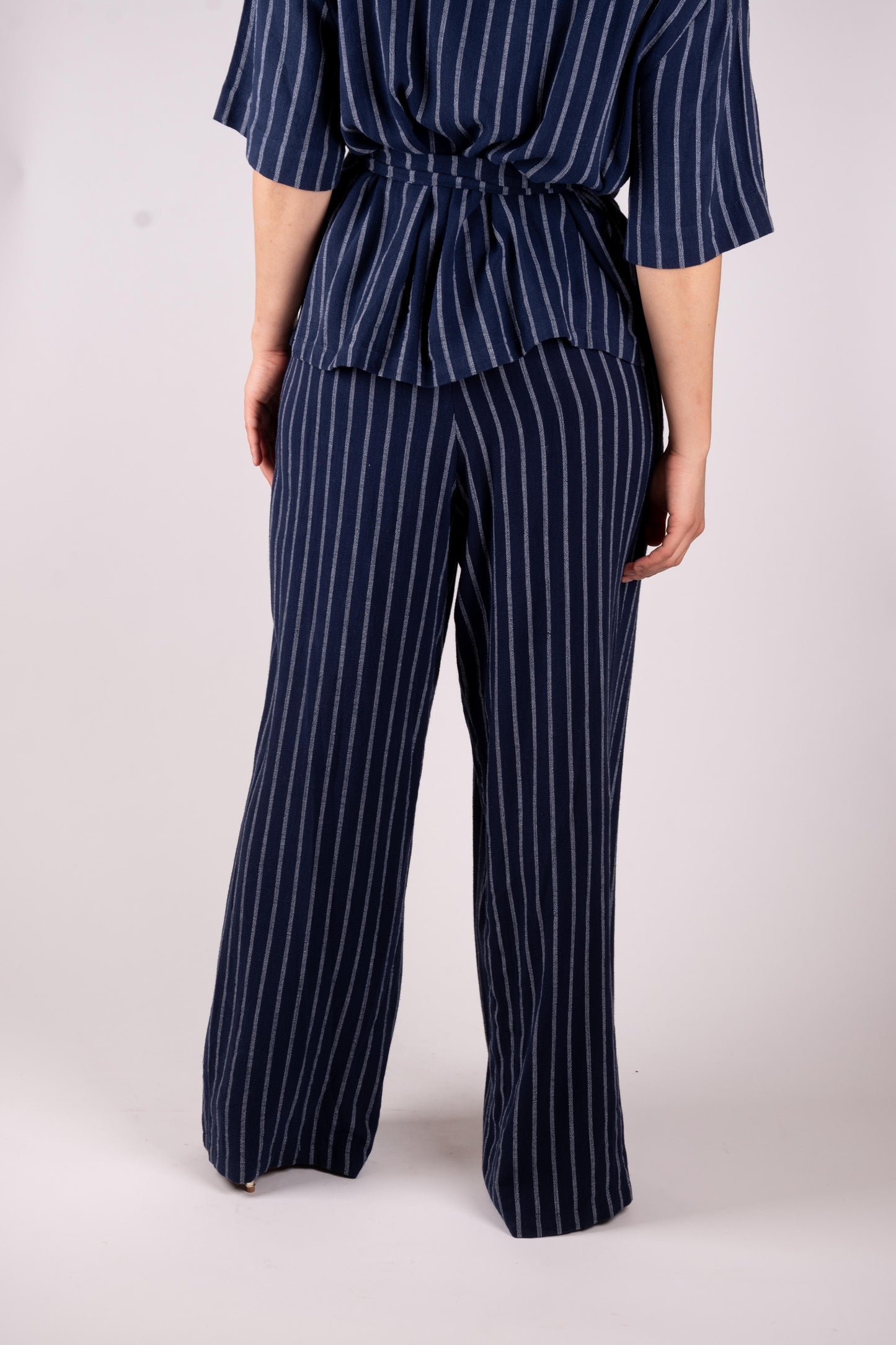 Lumina pantalone palazzo gessato L9179 01 LUMINA