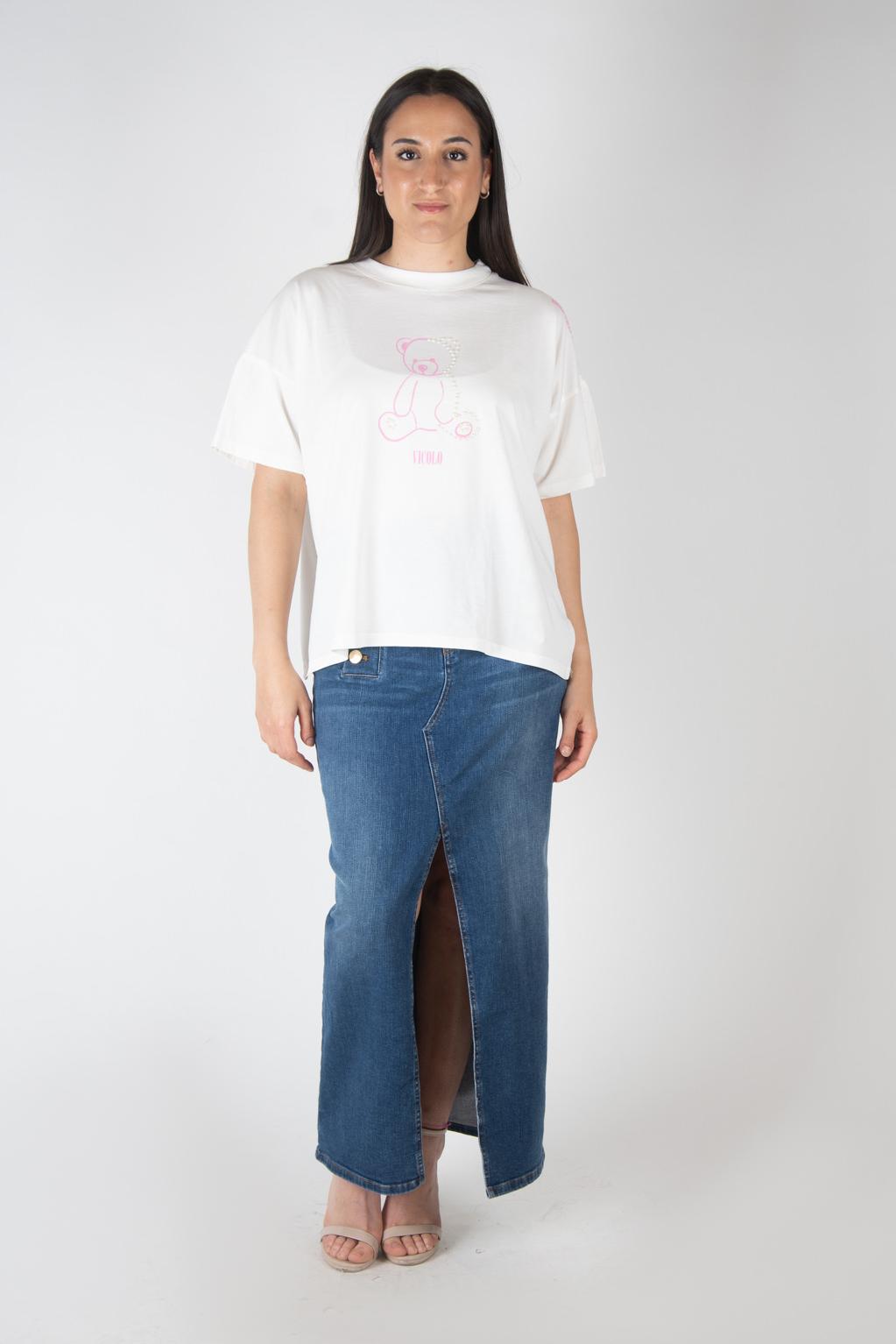 Vicolo T-Shirt orsetto con perline RB0127 01 Vicolo