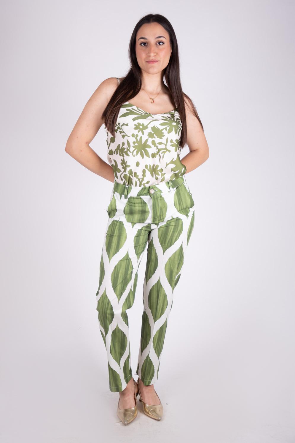 Le Streghe pantalone sigaretta fantasia P24DD227N 33 Le streghe