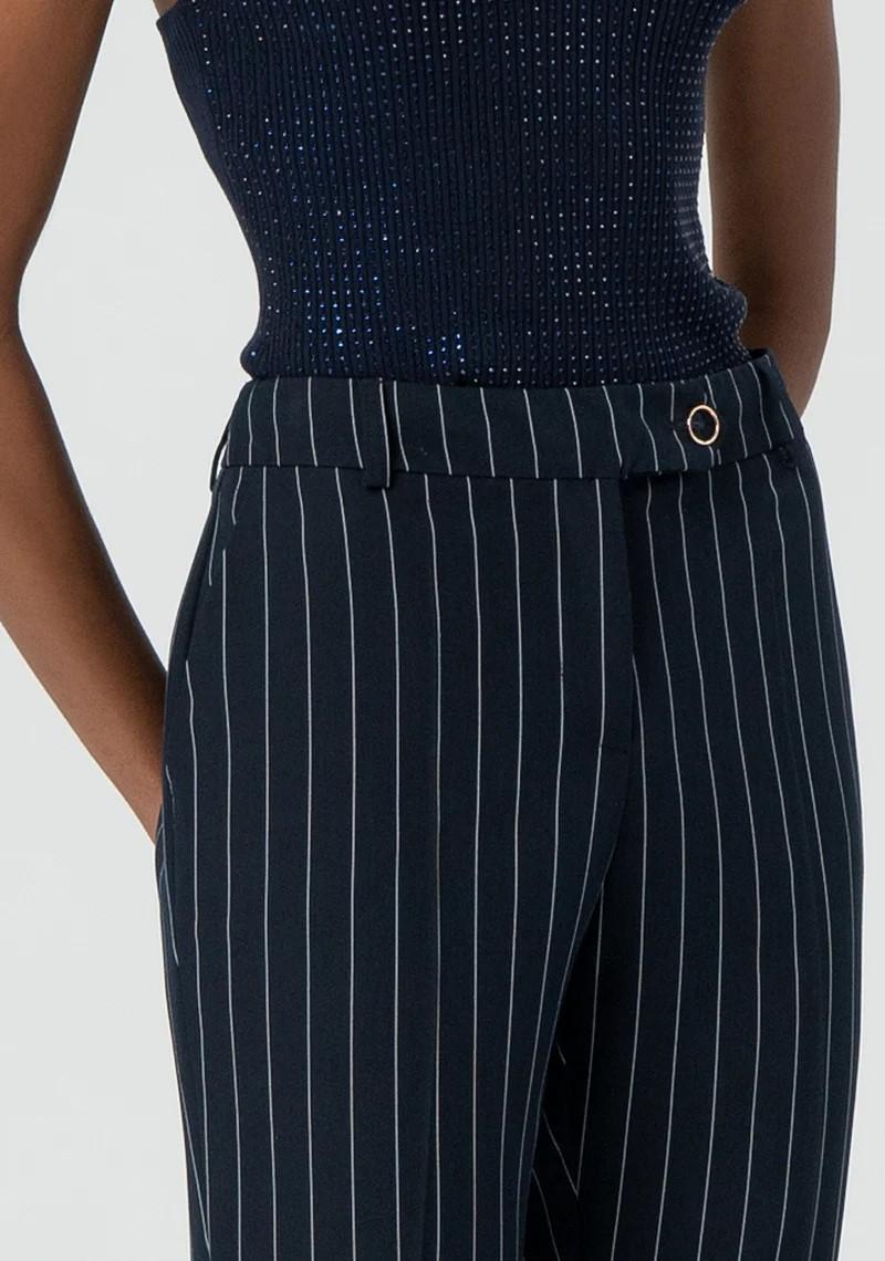 Fracomina Pantalone gessato bootcut FR25SVA004W761D4 117 Fracomina Preview