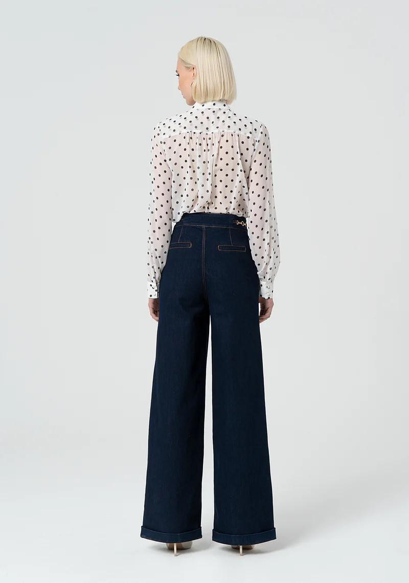 Fracomina Jeans palazzo bottoni in denim FR25SV3014D46093 L23 Fracomina Preview