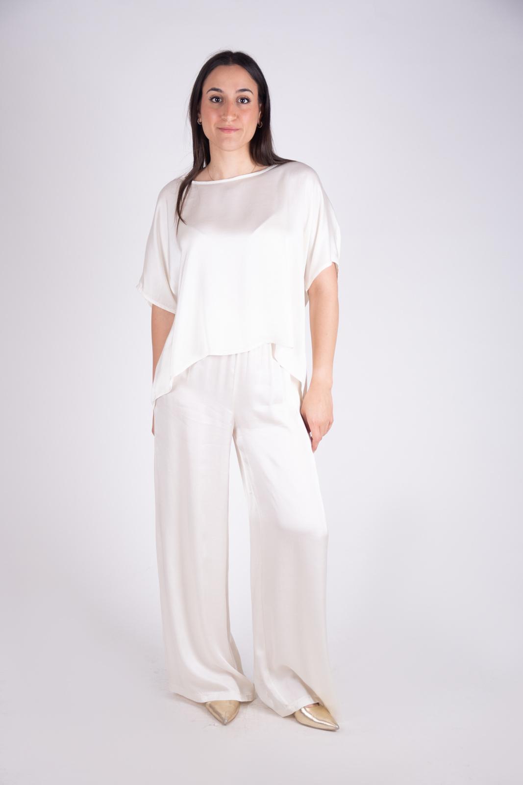 Le Streghe Pantalone palazzo in satin P24AN204N 06 Le streghe