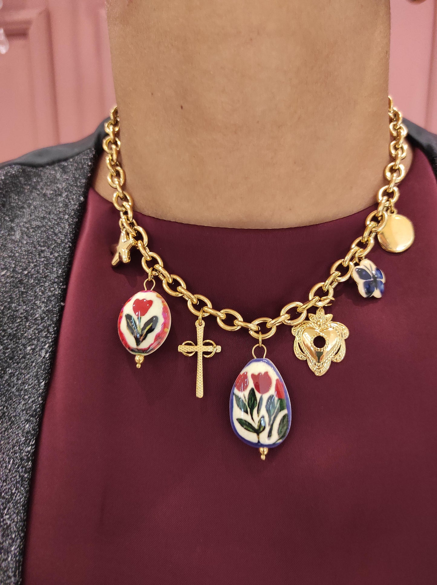 Chili Collana Charms in ceramica e metallo COLLANA 06/A25 01 Chili