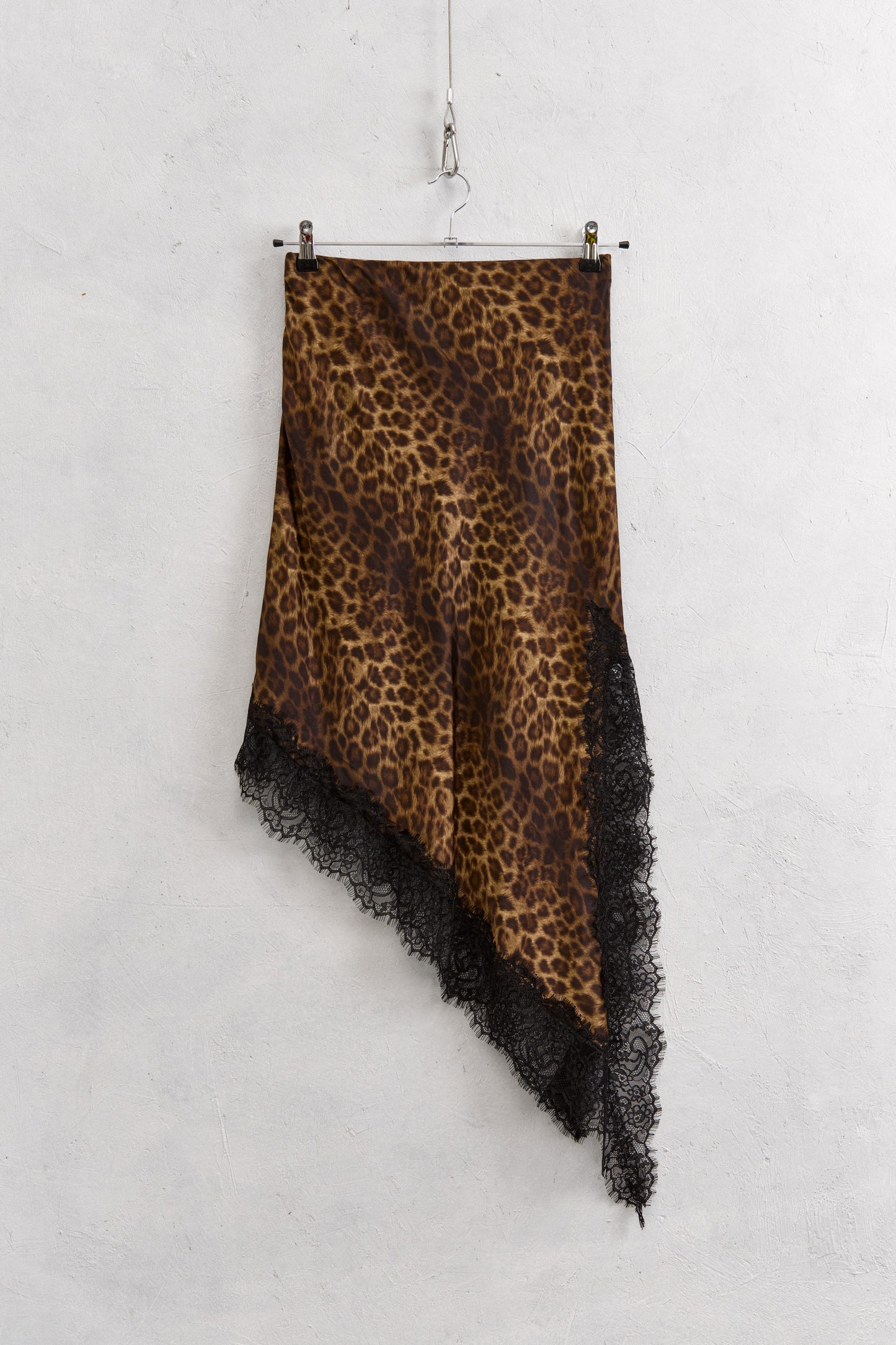 Lumina Gonna asimmetrica animalier pizzo in contrasto LD3659 01 LUMINA