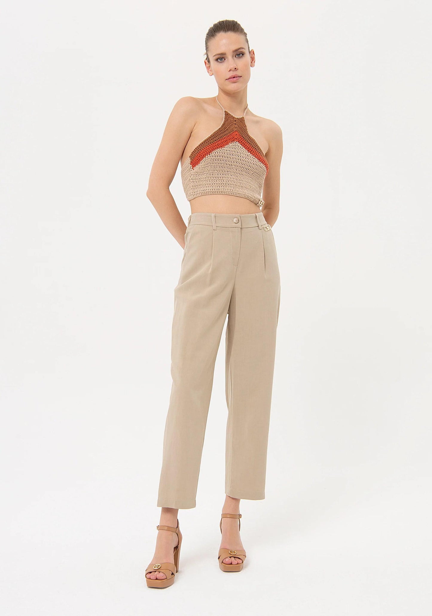 Fracomina Pantalone vita alta FJ24SV4001W62201 251 Fracomina Easy chic