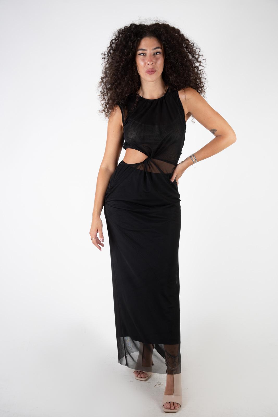 Susy Mix élite Abito lungo in tulle cut out S0910 02 Susy Mix èlite