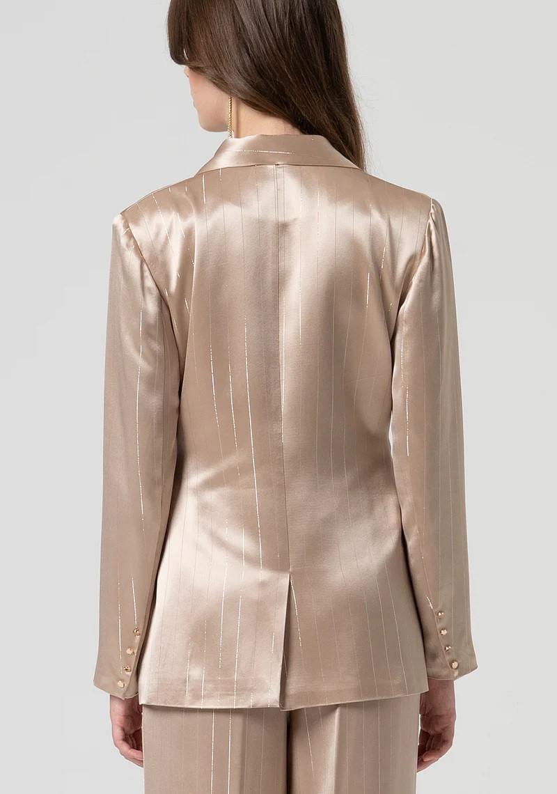Fracomina Blazer doppiopetto gessato lurex FQ25SJ2002W791N8 Q62 Fracomina Gold