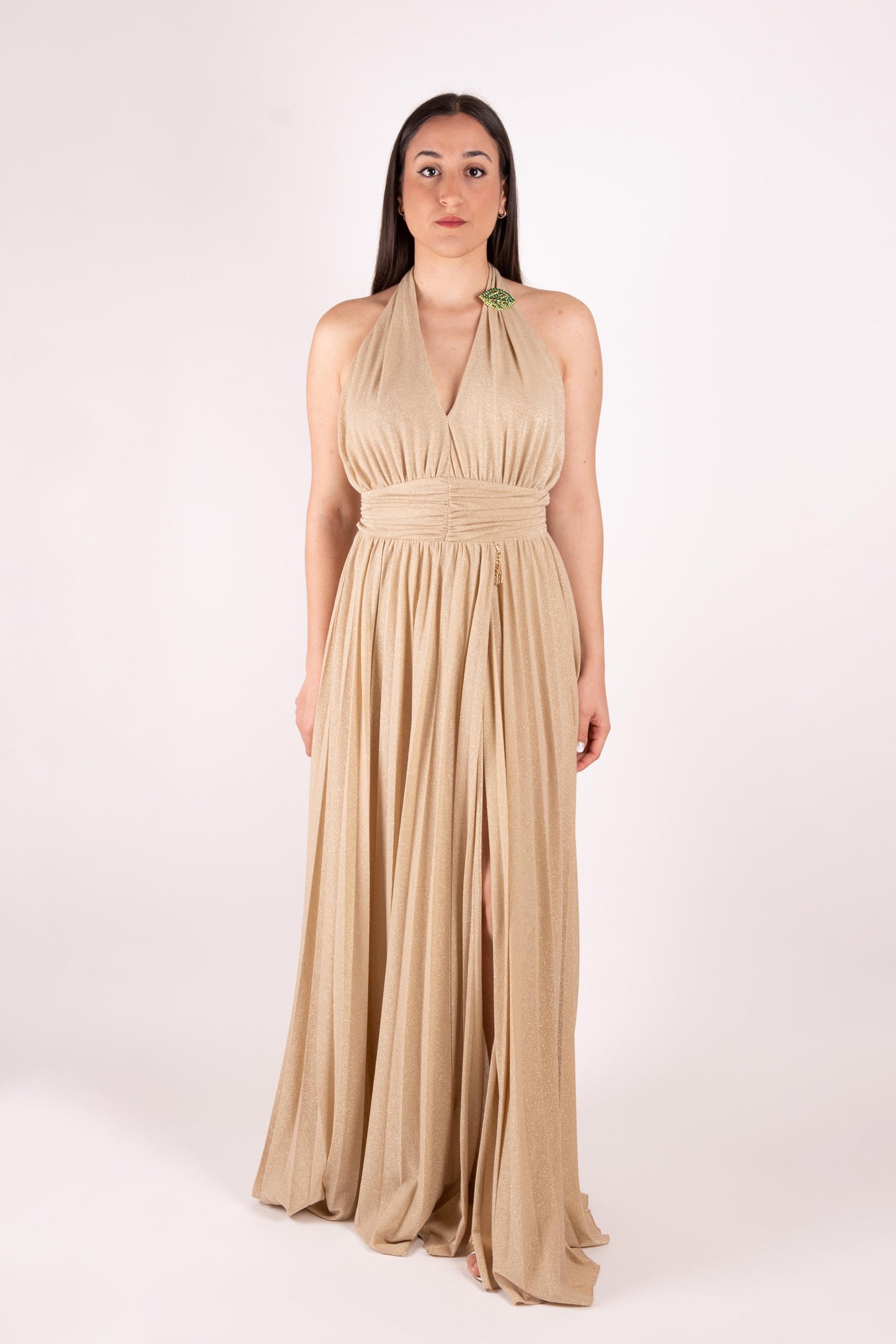 Fracomina Abito lungo jersey lurex FQ25SD3010W799Q7 150 Fracomina Gold