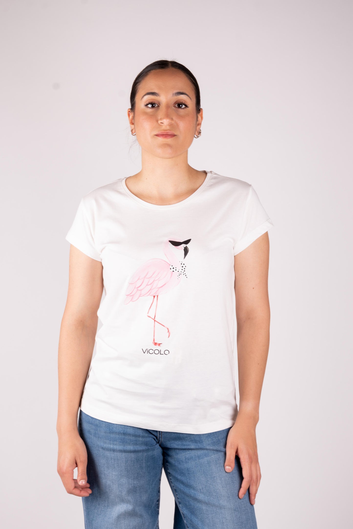 Vicolo T-Shirt Fenicottero RD1081 01 Vicolo