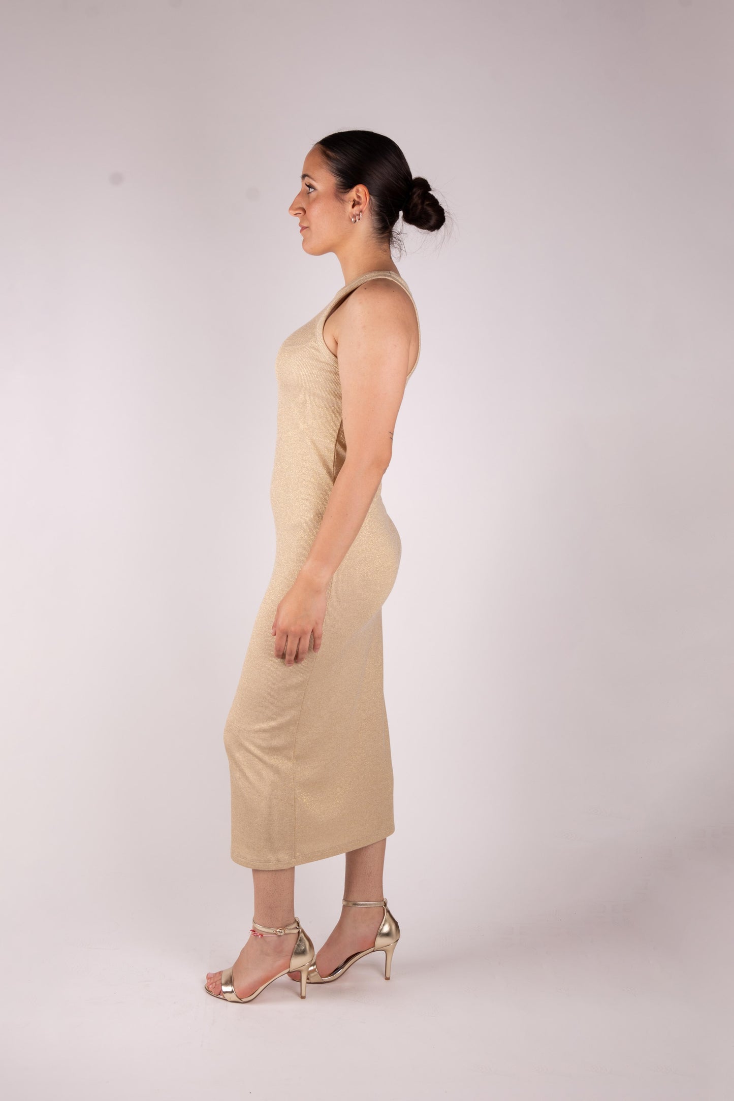 Vicolo Abito lungo costina lurex UD0073 01 Vicolo