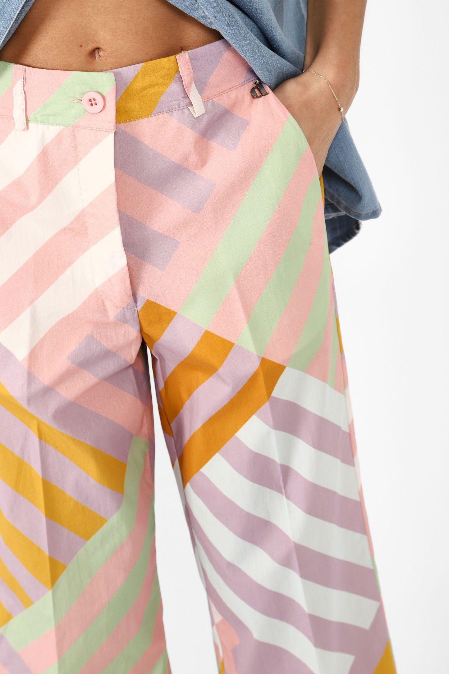 Dixie Pantalone cotone righe irregolari PDC1JCFA 01 Dixie