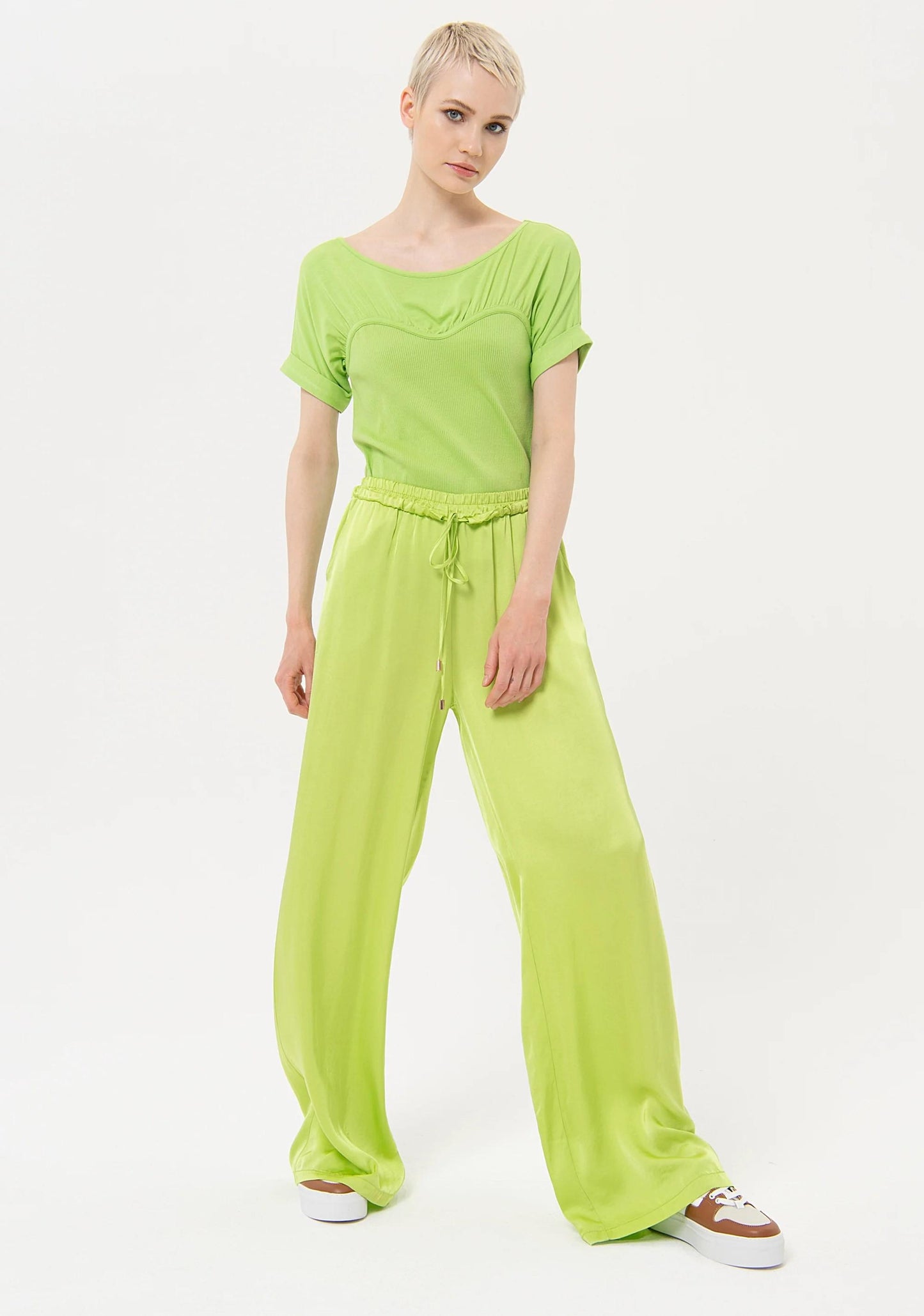 Fracomina Pantalone palazzo in raso FJ24SV3004W64101 G48 Fracomina Easy chic