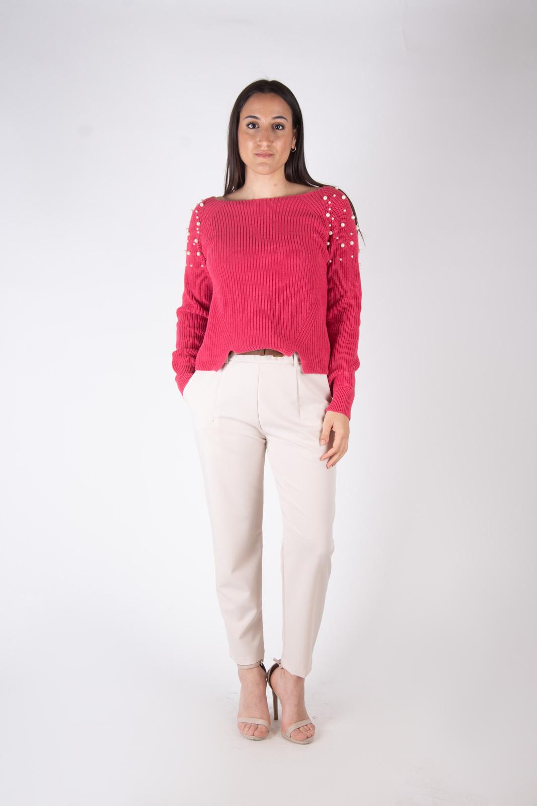 Susy Mix Maglia coste inglese perline 52153180 01 Susy Mix