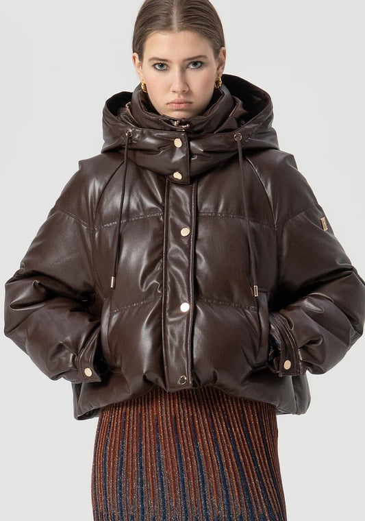 FRACOMINA PIUMINO SIMIL PELLE CROPPED FS25WC3002P41101 091 Fracomina Main 