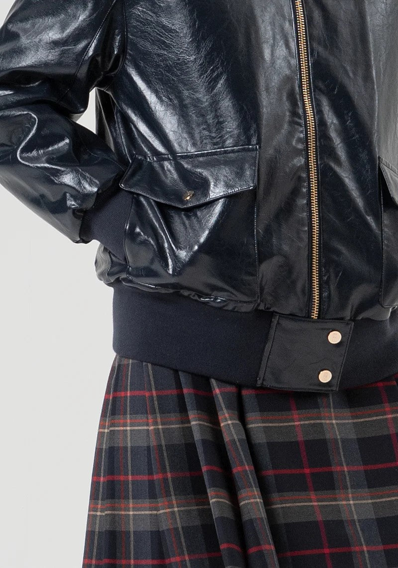 Fraconima Bomber in ecopelle con collo in ecopelliccia FR25WC1013P41101 117 Fracomina Preview 