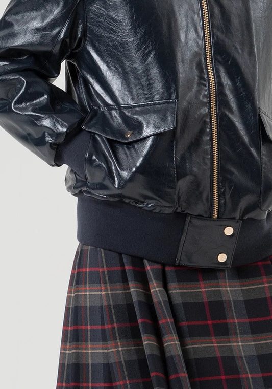Fraconima Bomber in ecopelle con collo in ecopelliccia FR25WC1013P41101 117 Fracomina Preview 