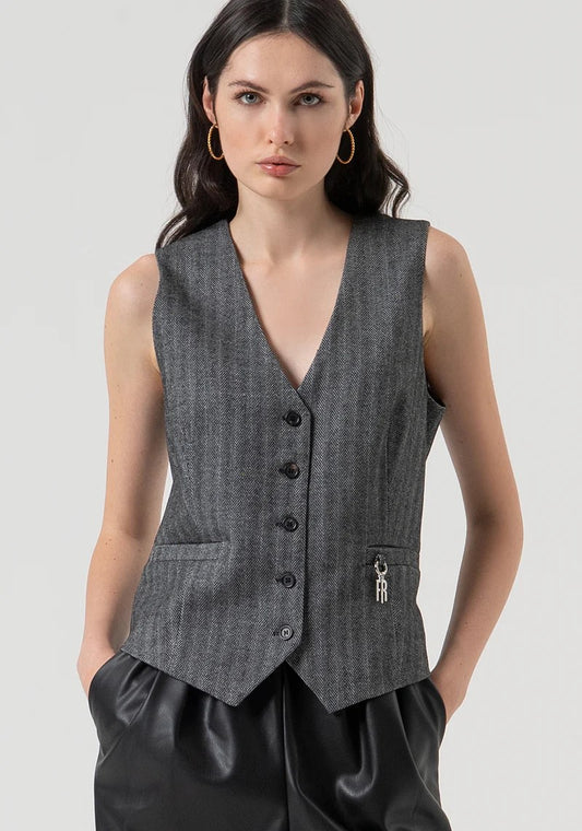 FRACOMINA GILET TAGLIO MASCHILE IN TESSUTO SPIGATO FR25WJ5005W492W5 159 Fracomina Preview 