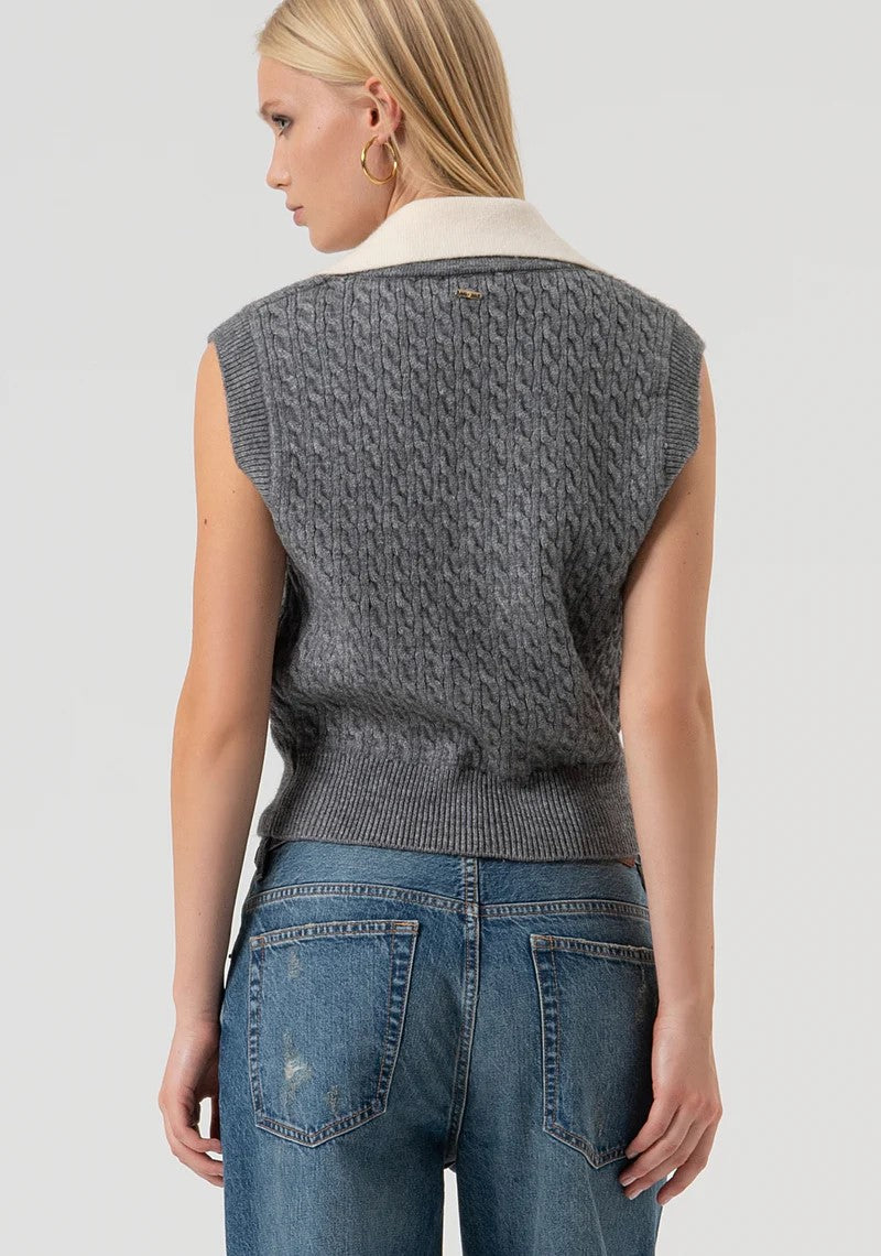 Fracomina gilet con colletto punto treccia FR25WJ5011K55401 T55 Fracomina Preview 