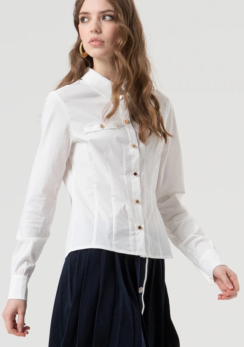 Fracomina Camicia Slim con bottoni metallo con logo FR25WT6016W80101 278 Fracomina Preview 