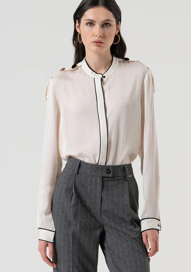 Fracomina Camicia collo coreana con profilo in contrasto FR25WT6027W80701 108 Fracomina Preview 