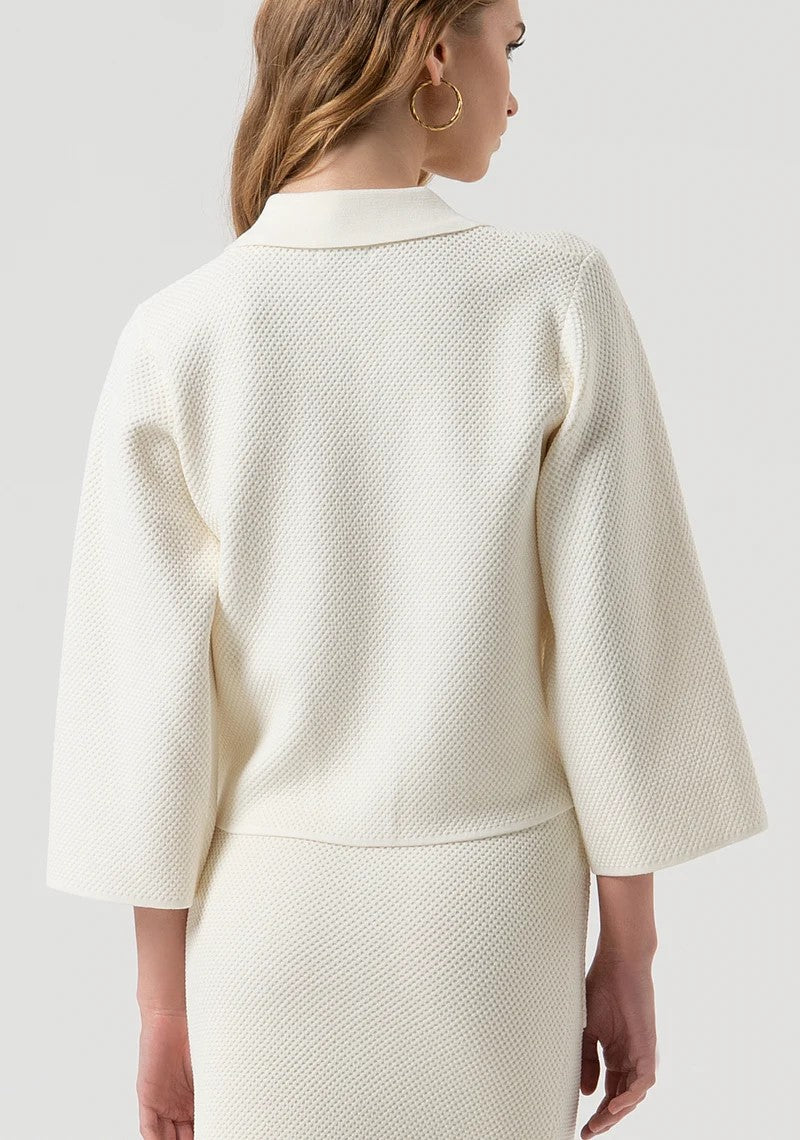 Fracomina Cardigan collo polo con bottoni oro punto riso FR25WT8017K55301 108 Fracomina Preview 