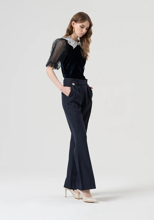 Fracomina Pantalone gessato fondo ampio FR25WV2005W813D4 117 Fracomina Preview 