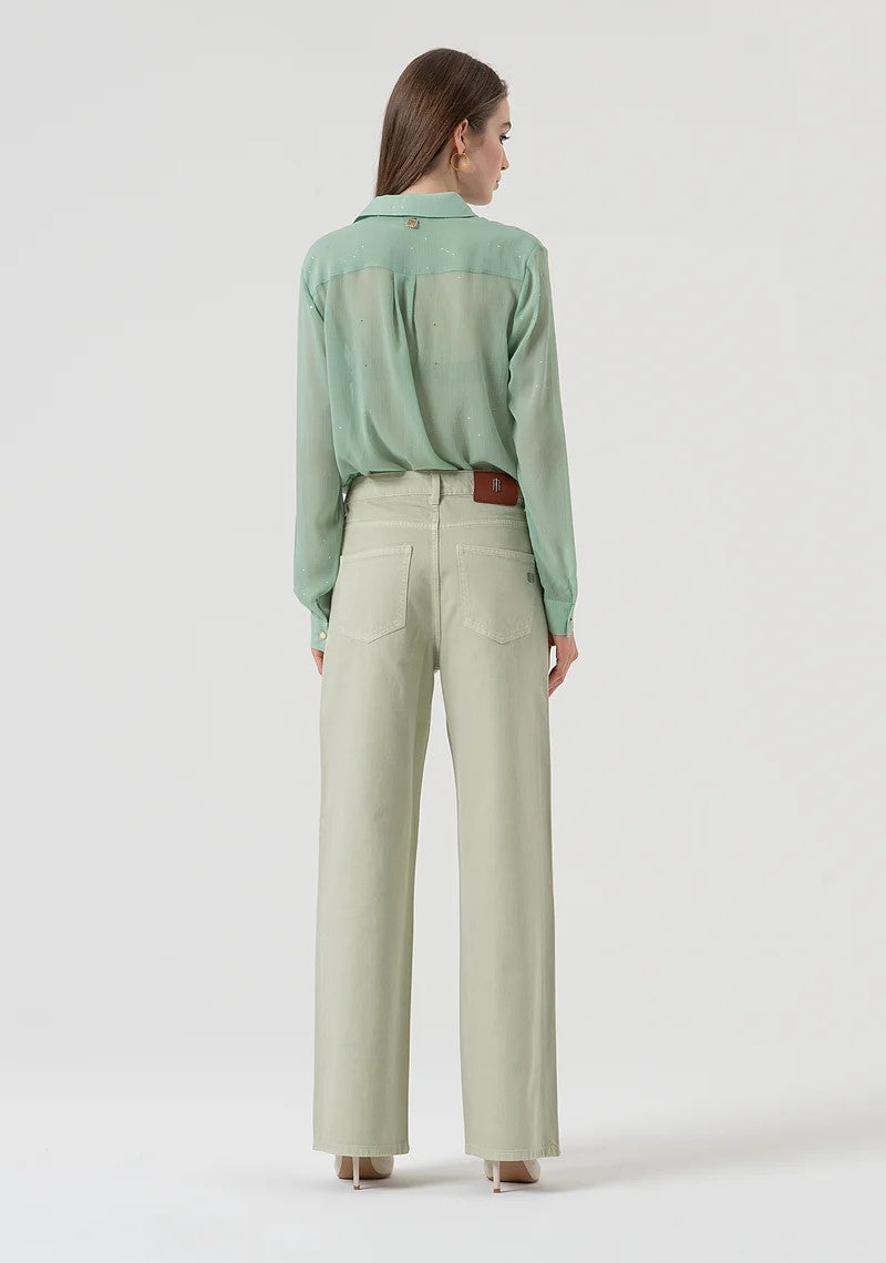 Fracomina Pantalone 5 tasche wide leg FR25WV2007W61201 B08 Fracomina Preview 