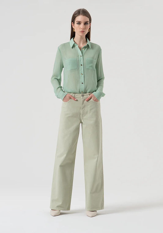 Fracomina Pantalone 5 tasche wide leg FR25WV2007W61201 B08 Fracomina Preview 