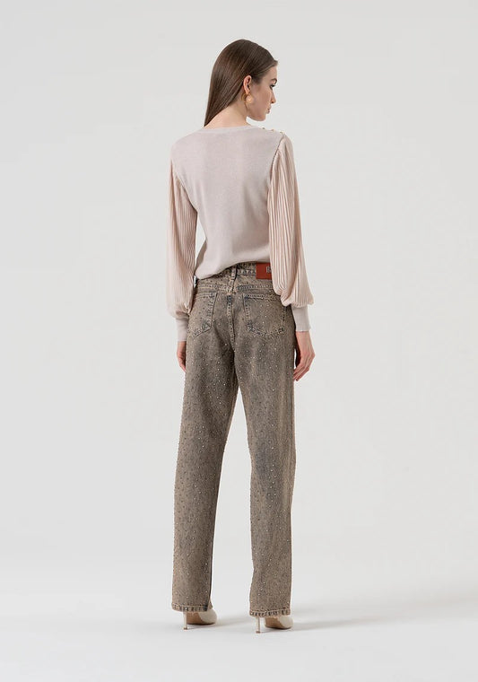 Fracomina Jeans lavaggio vintage con strass FR25WV2014D419R9 357 Fracomina Preview 