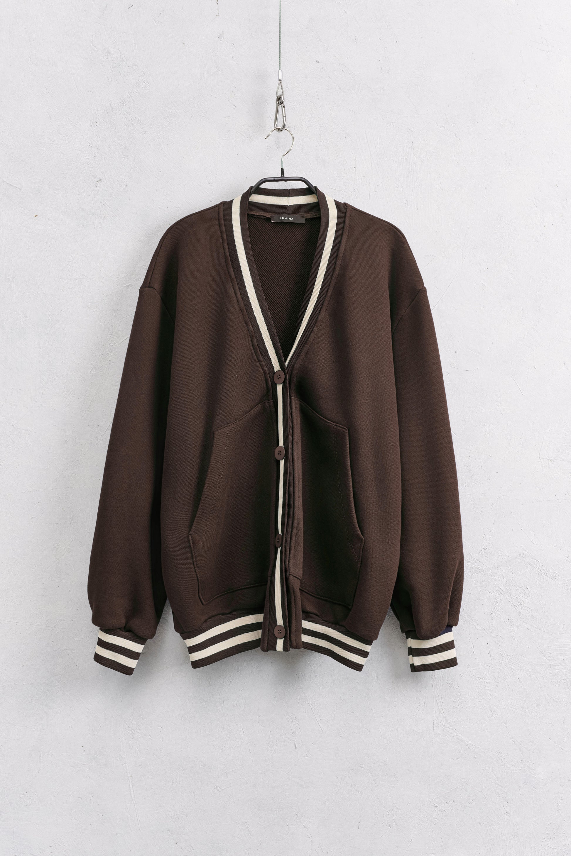 Lumina Cardigan oversize bordo in contrasto LD3574 01 LUMINA 