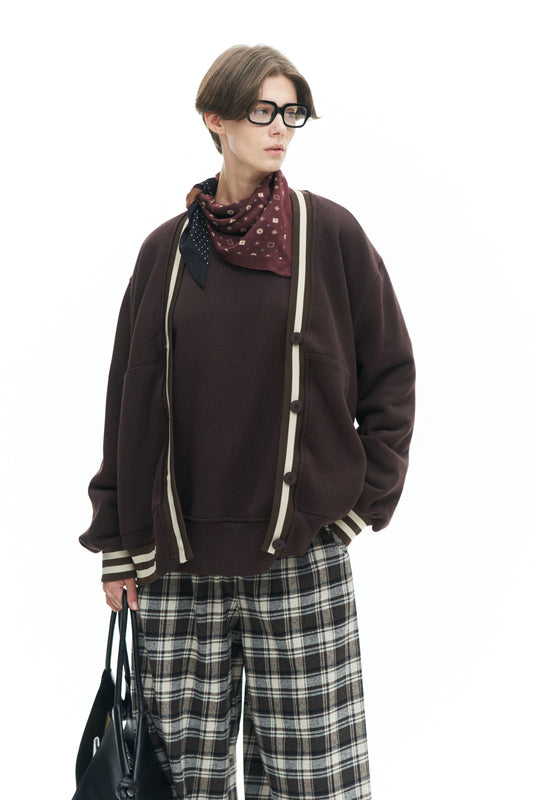 Lumina Cardigan oversize bordo in contrasto LD3574 01 LUMINA 