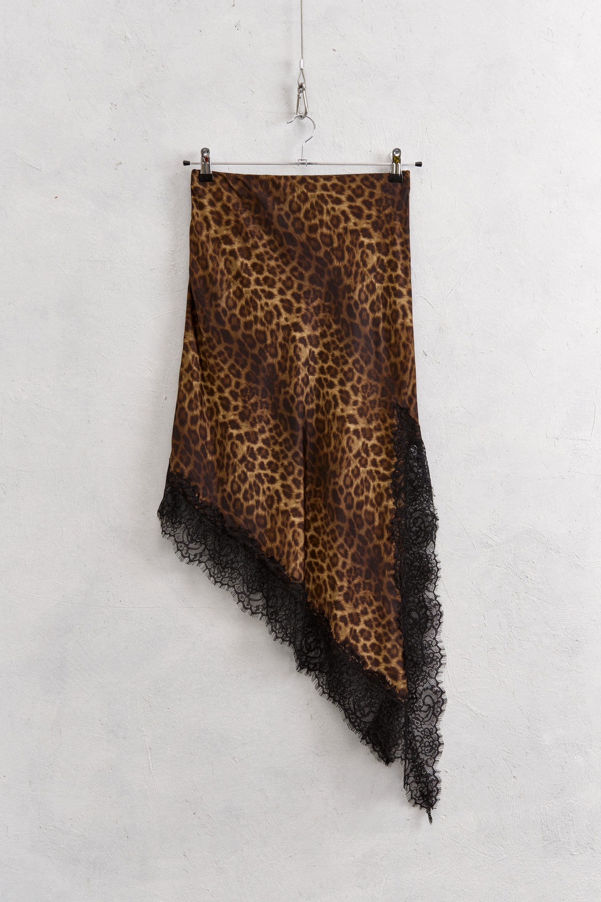 Lumina Gonna asimmetrica animalier pizzo in contrasto LD3659 01 LUMINA 