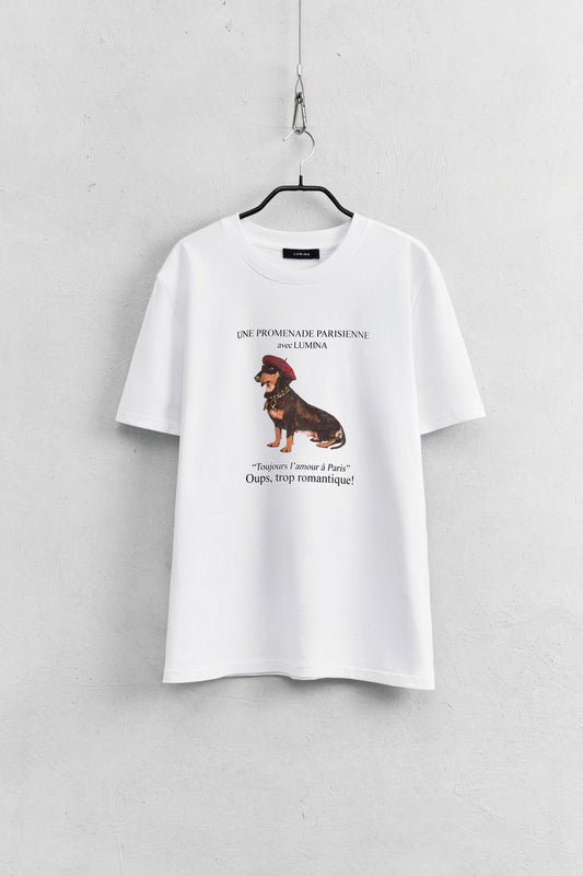 Lumina T-shirt con stampa Bassotto con basco e fuolard LD3740 01 LUMINA 