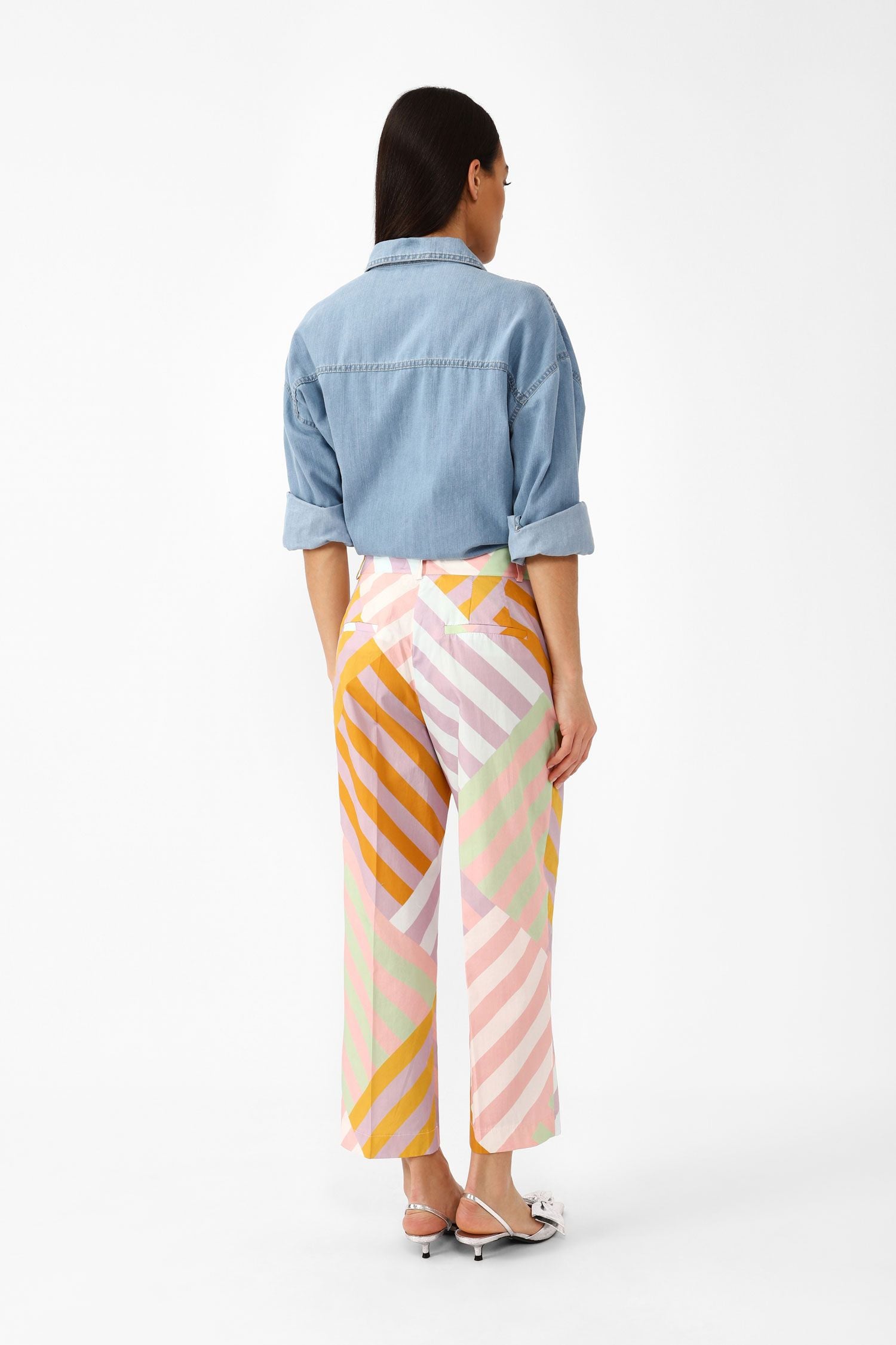 Dixie Pantalone cotone righe irregolari PDC1JCFA 01 Dixie 