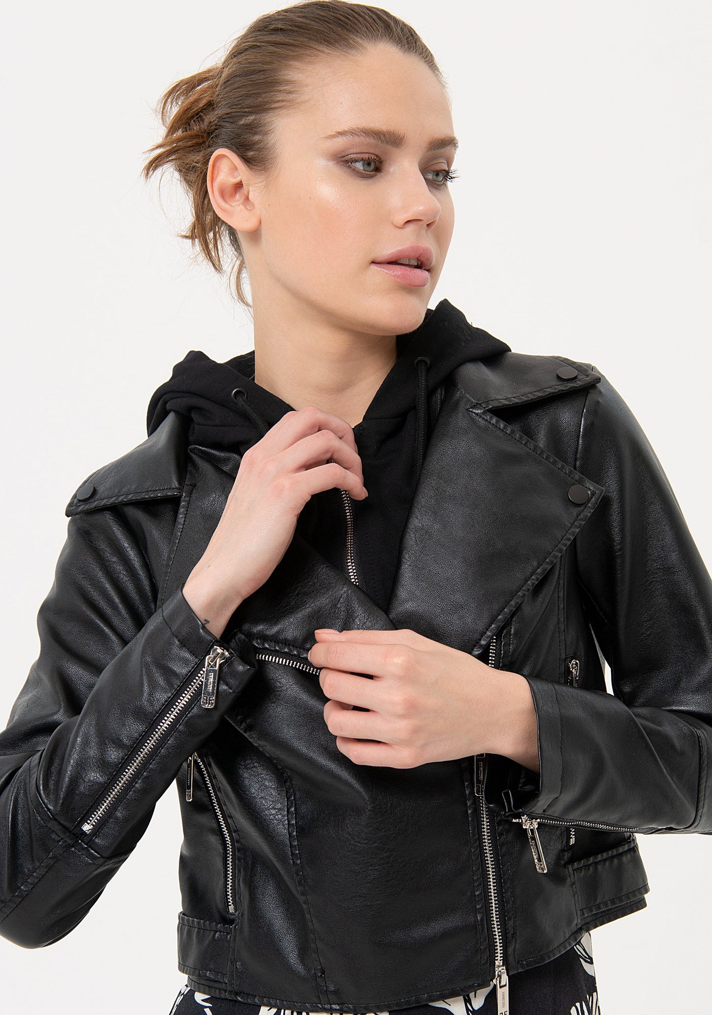 Fracomina Giubbotto biker in eco pelle FJ24SJ1001E49001 053 Fracomina Easy chic 