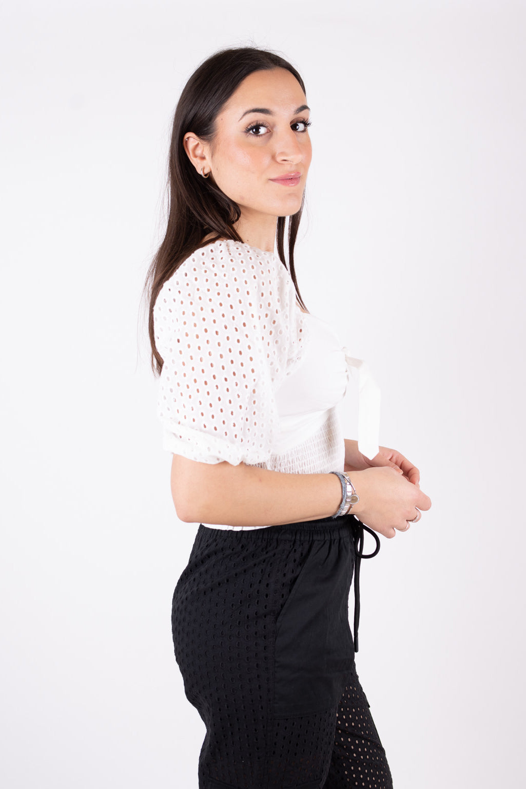 Fracomina Top crop con nodo FJ24ST1001W40401 278 Fracomina Easy chic 
